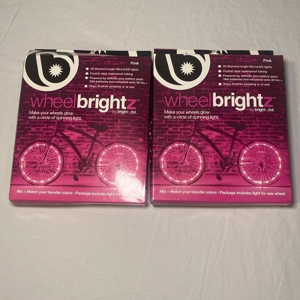 Wheel Brightz Bike Lights Pink NIB NWT Set of 2 Lights
